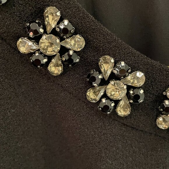 Jules & Leopold Black Rhinestone Trim Sleeveless BlouseTank Top-Large - Picture 2 of 12